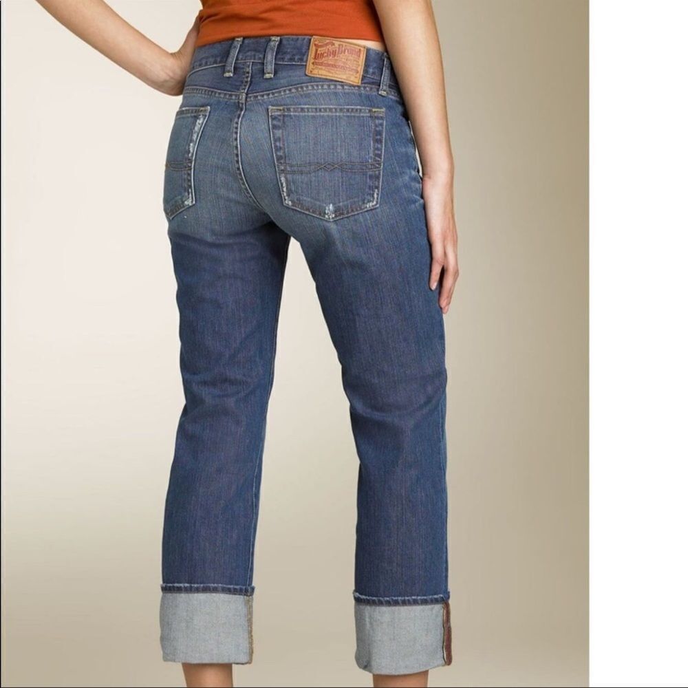 Lucky Brand Distressed Sweet Dream Cuffed Crop Size 4/27 - Picture 2 of 16